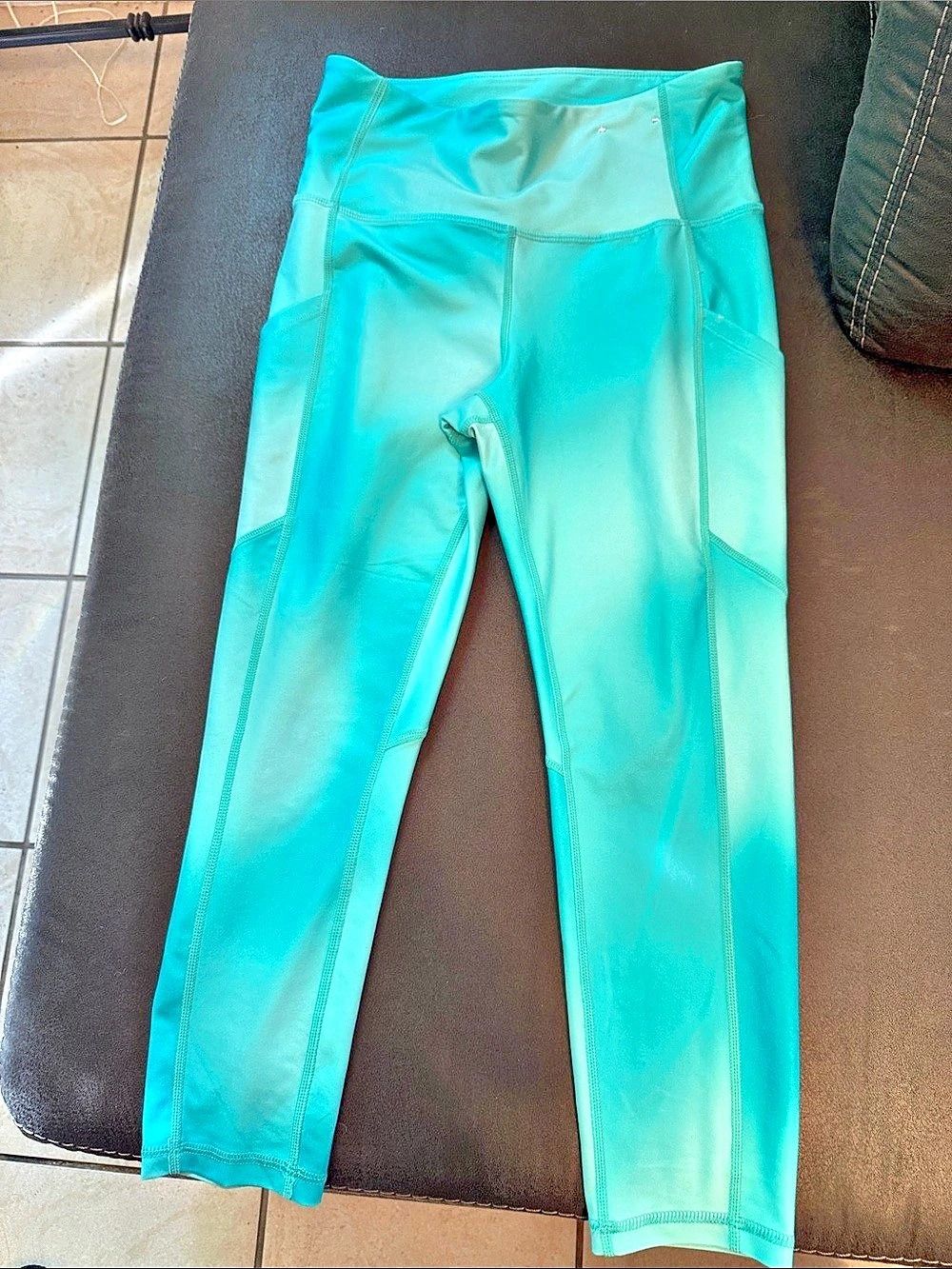 Xersion EverUltra Crop Legging Athletic Pants Turquoise Medium